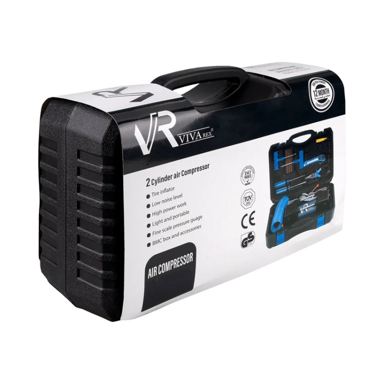 کمپرسور فندکی و برق شهری دو سیلندر ویوارکس مدل VR1207-ACT